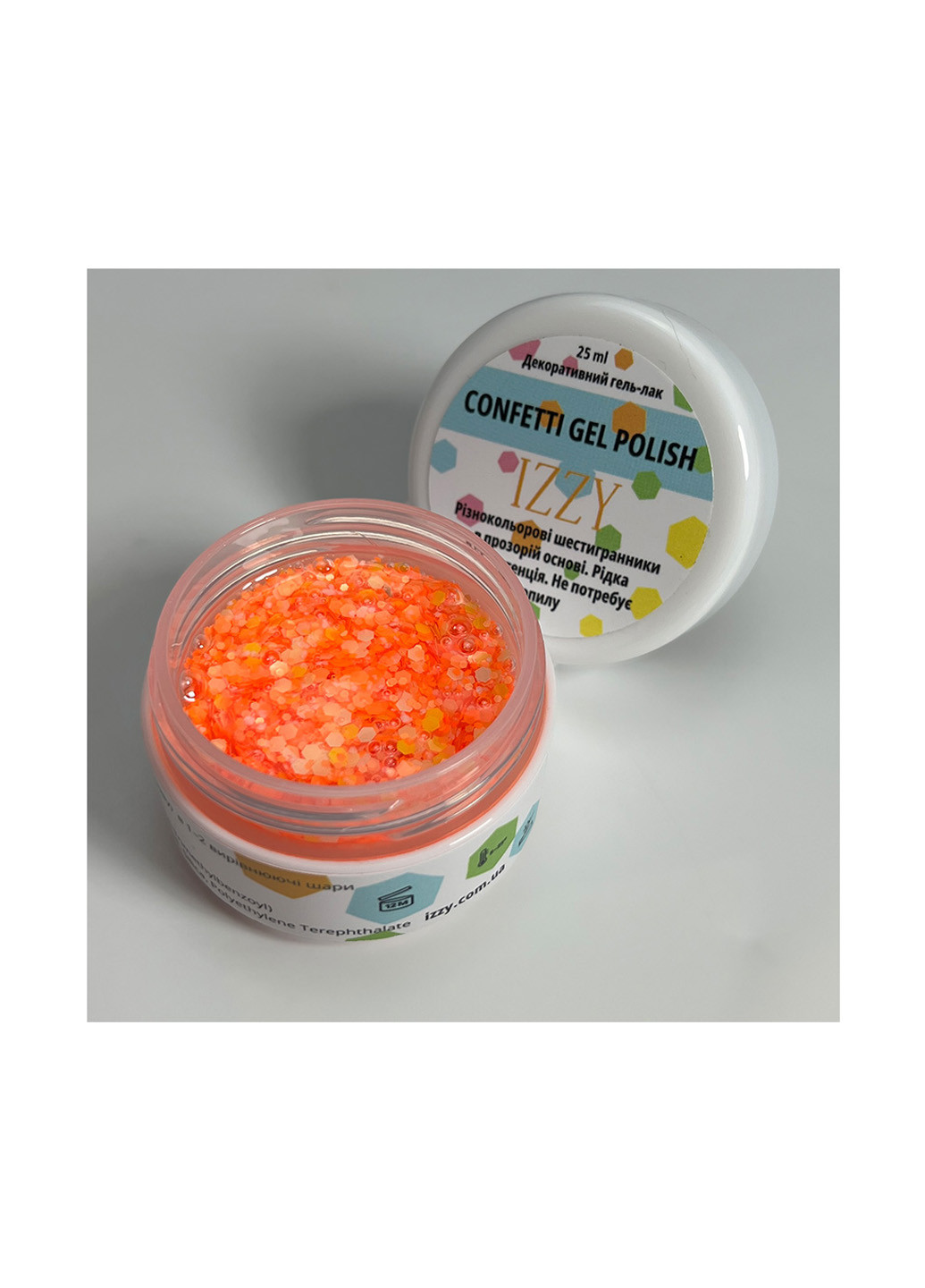 Гель-лак для маникюра декоративный Confetti №08, 25 г Izzy (363030547)