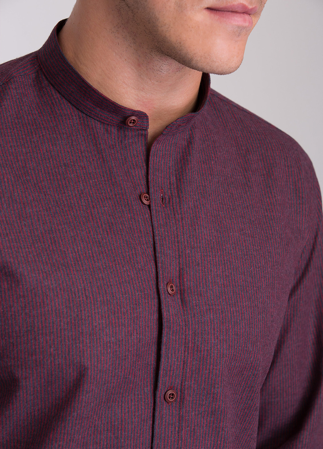 Бордовая кэжуал рубашка в полоску Trend Collection