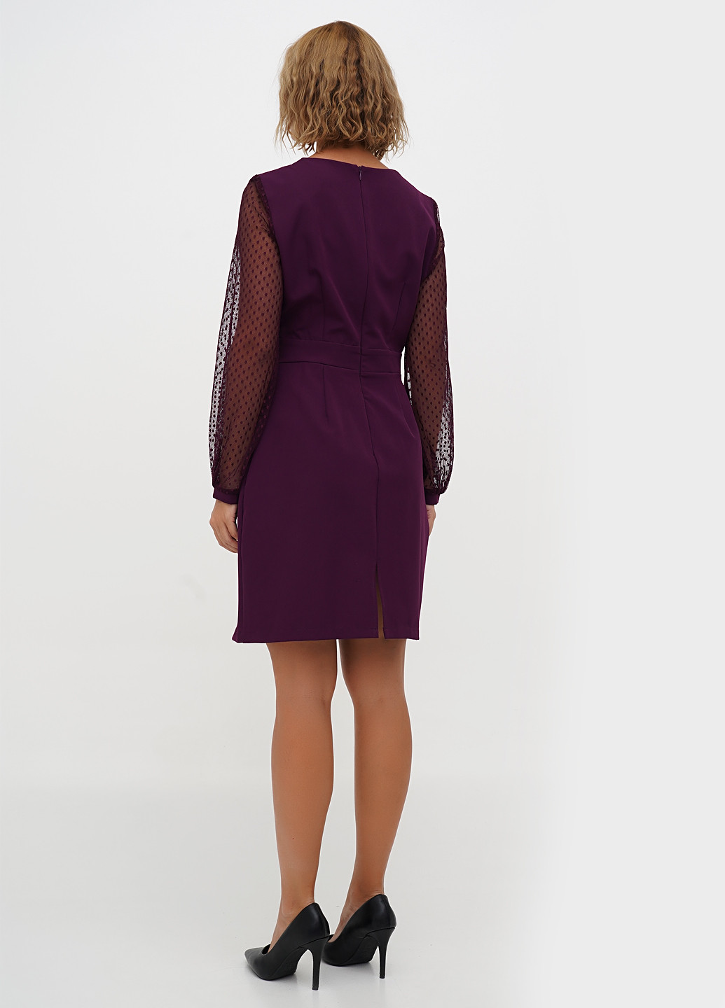 Сливовое кэжуал платье Sassofono однотонное