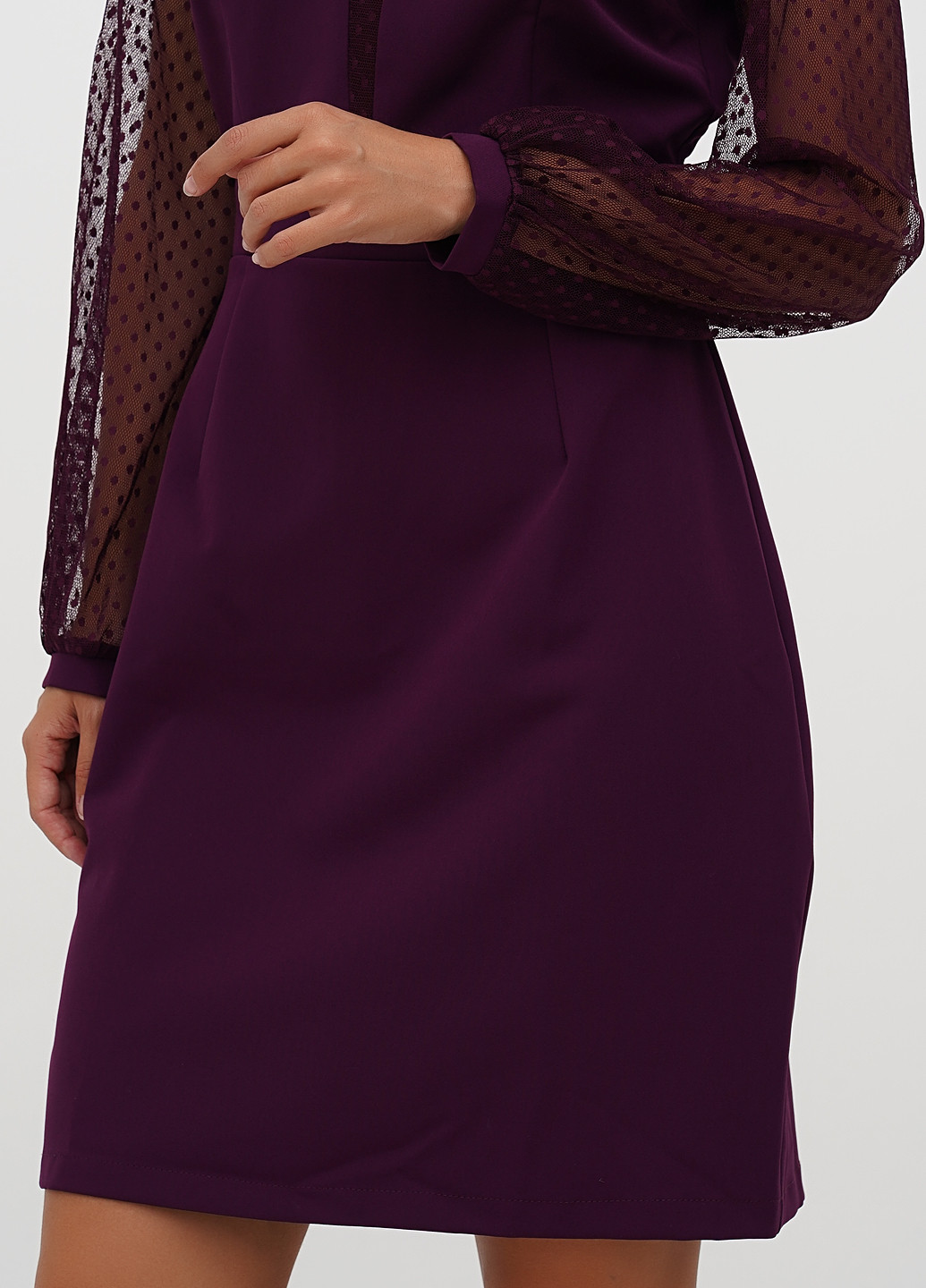 Сливовое кэжуал платье Sassofono однотонное