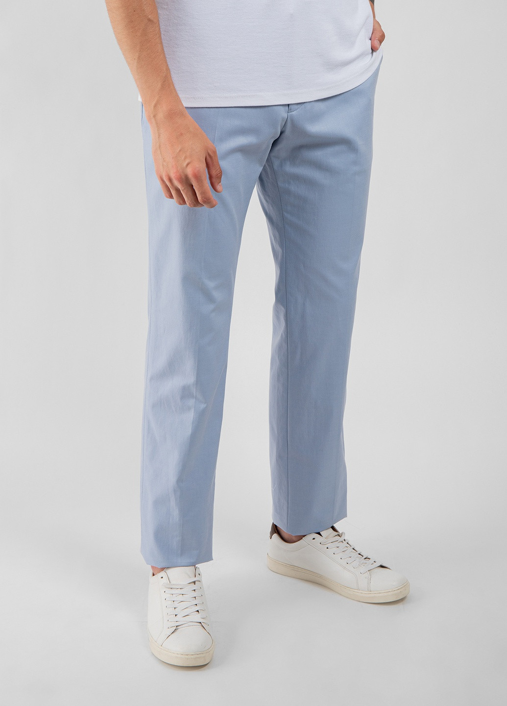 Голубые демисезонные брюки Emporio Armani