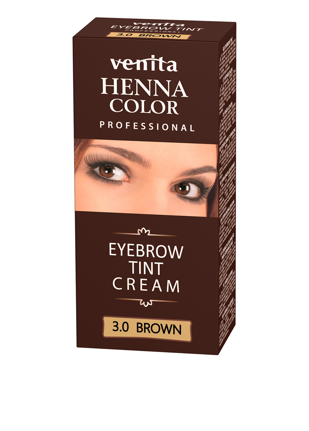Крем-фарба для брів Henna Color Eyebrow Tint Cream №3.0 Коричнева, 2х15 г Venita (202408939)