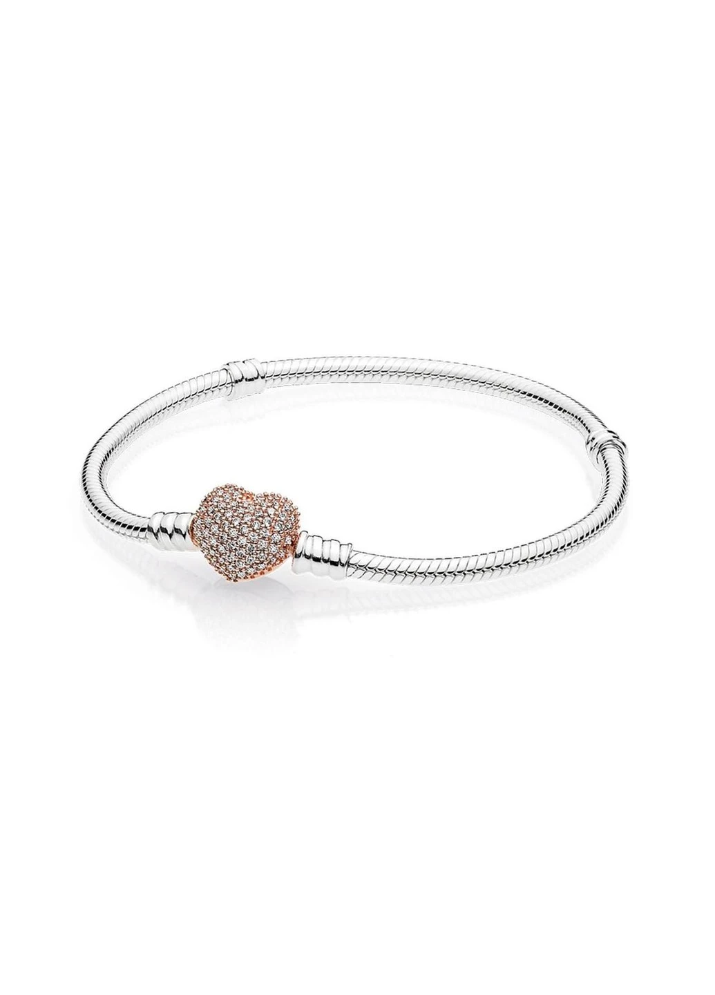 Срібний браслет для намистин Пандора основа "Серце" Rose 23 No Brand (252508885)