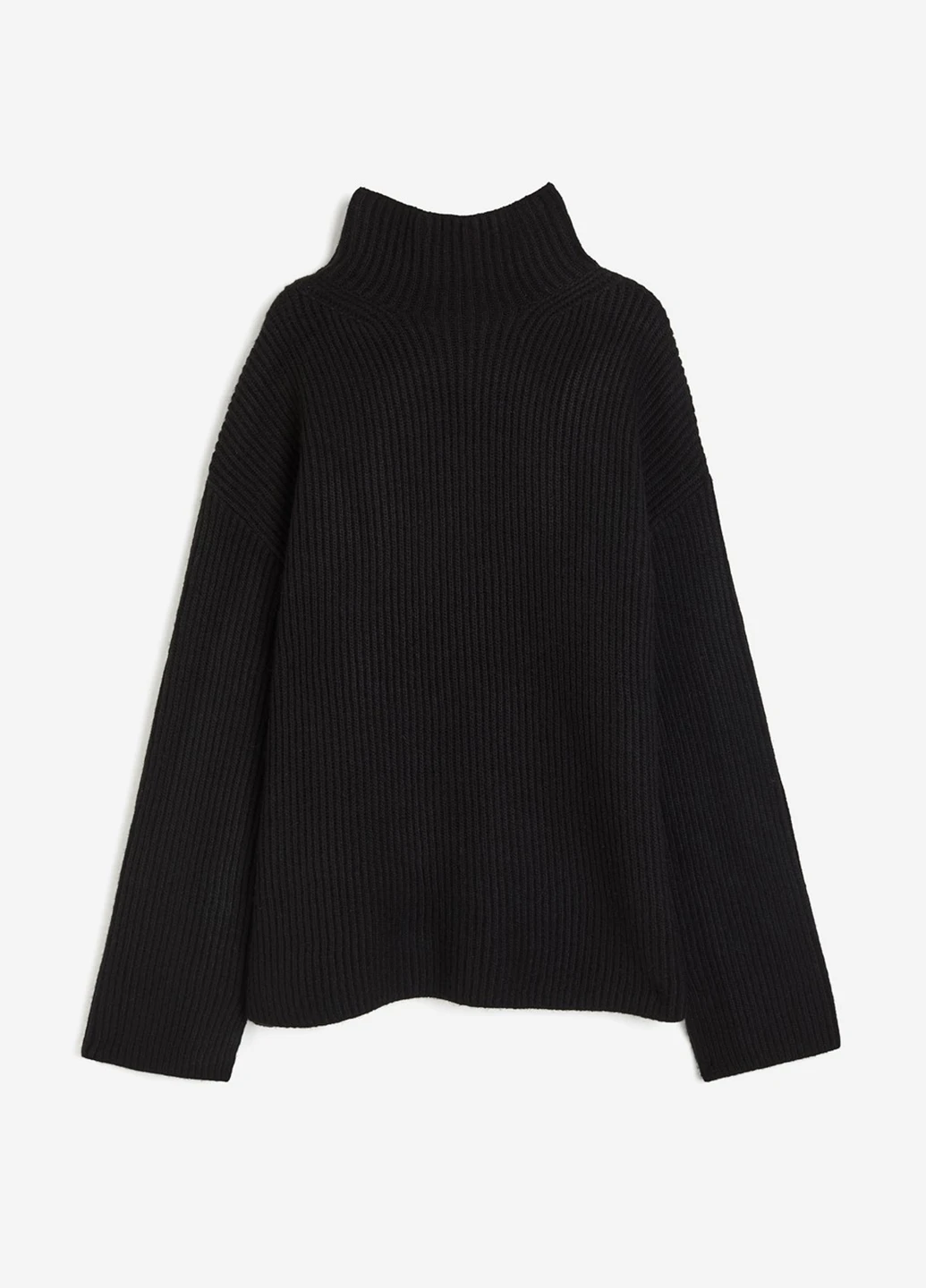 Черный зимний свитер H&M
