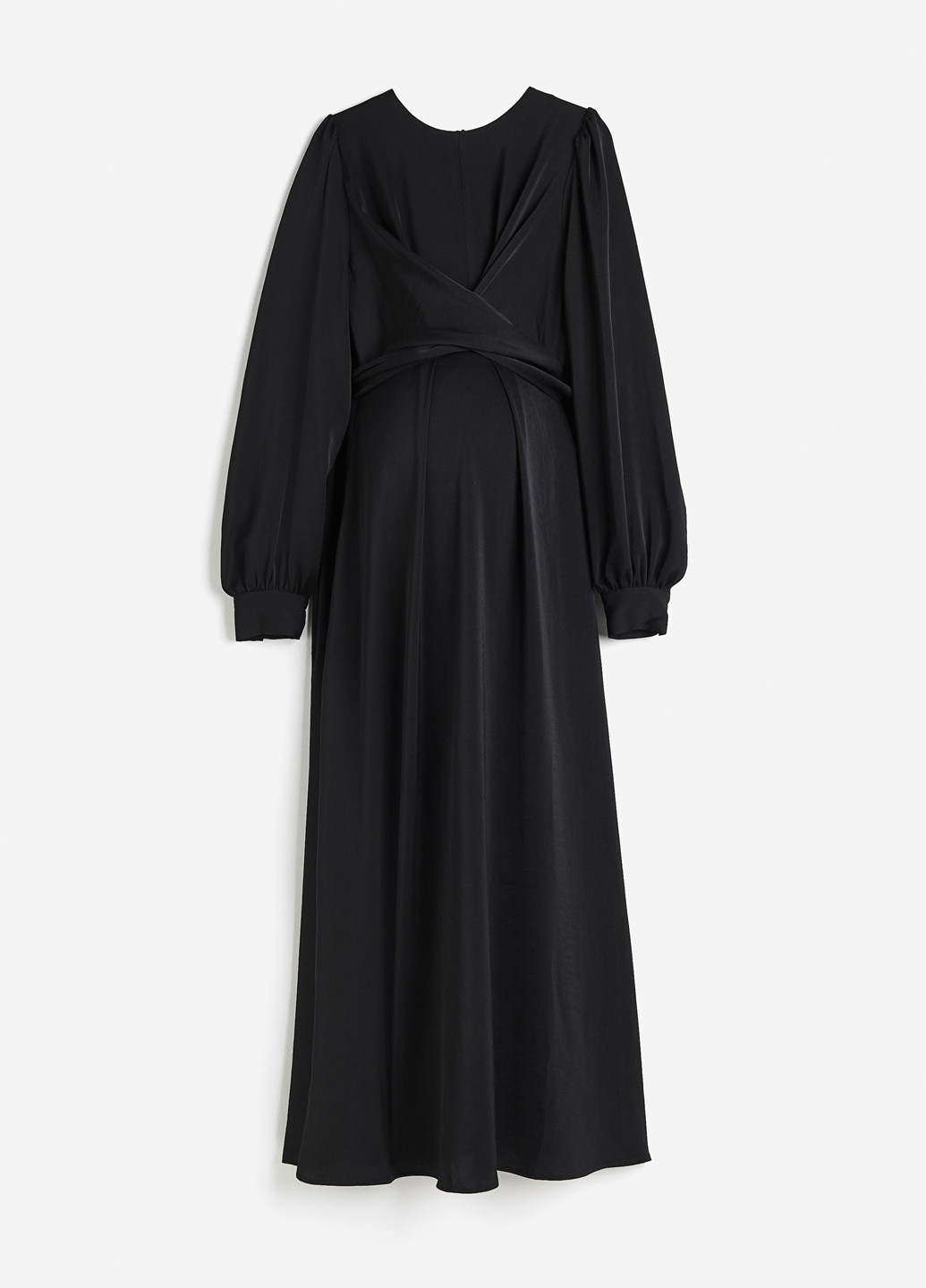 Чорна вечірня, кежуал сукня для вагітних з спідницею-сонце, в стилі армпір H&M однотонна