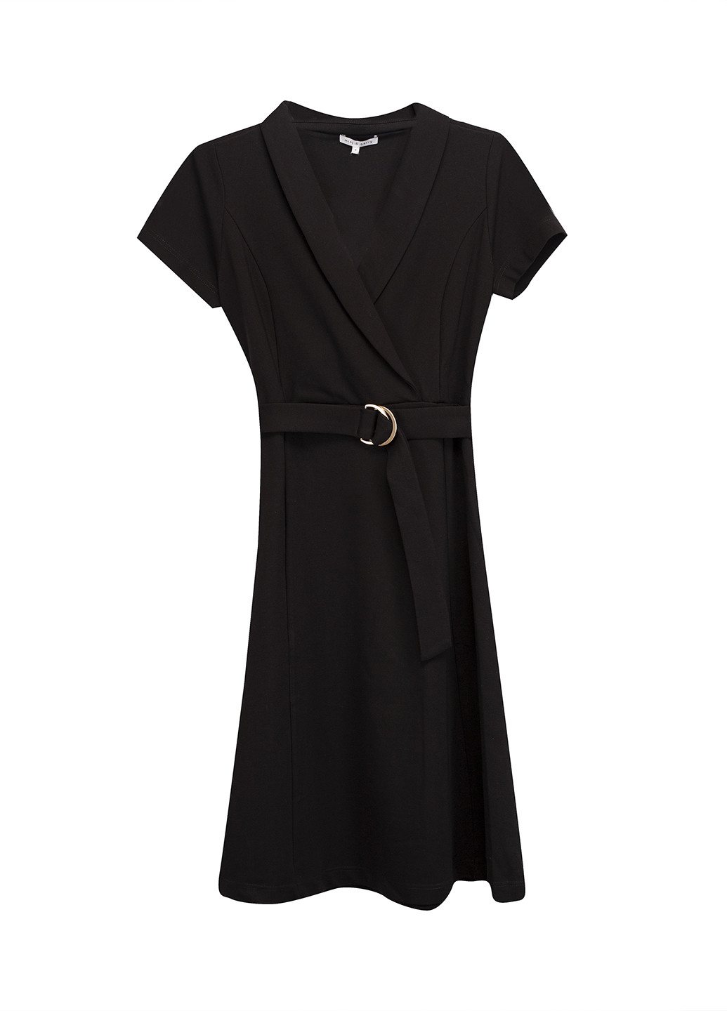 Черное кэжуал платье на запах MINT&BERRY однотонное