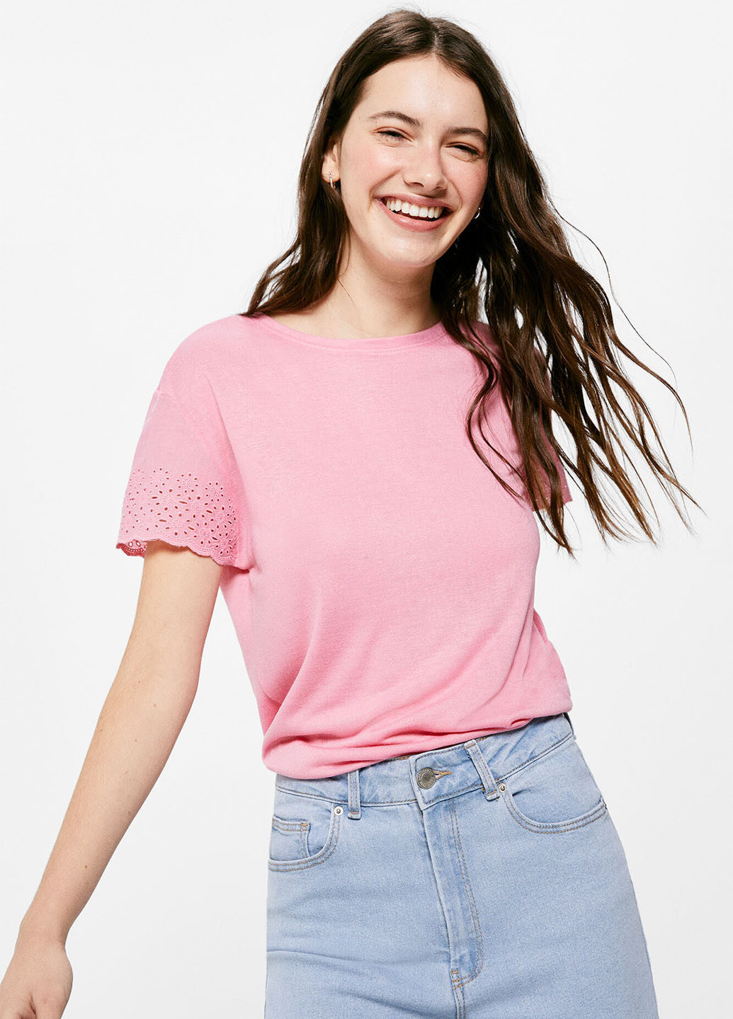 Світло-рожева літня футболка Springfield