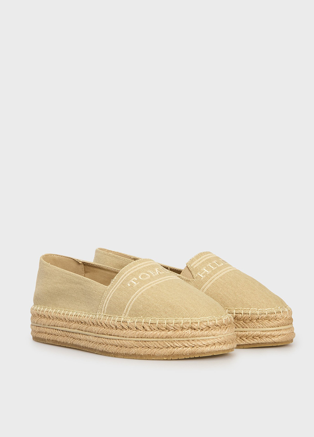 Песочные эспадрильи Tommy Hilfiger надпись вышивка, джут, логотип, плетение (346673394)