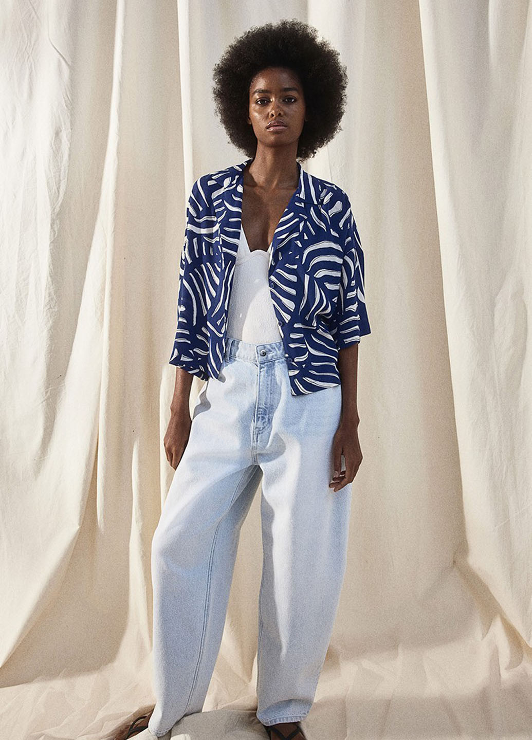 Тёмно-синяя блуза H&M