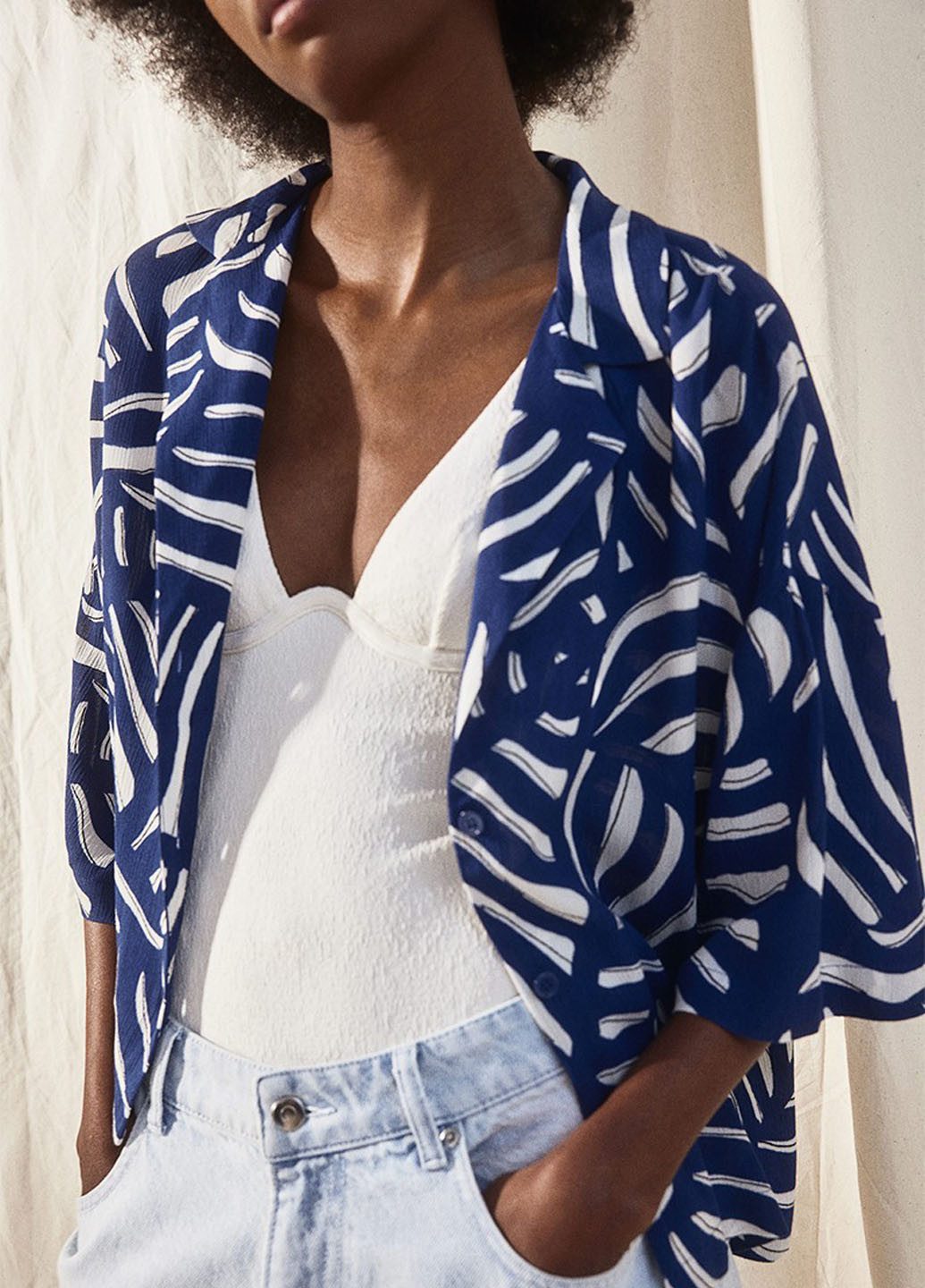 Тёмно-синяя блуза H&M