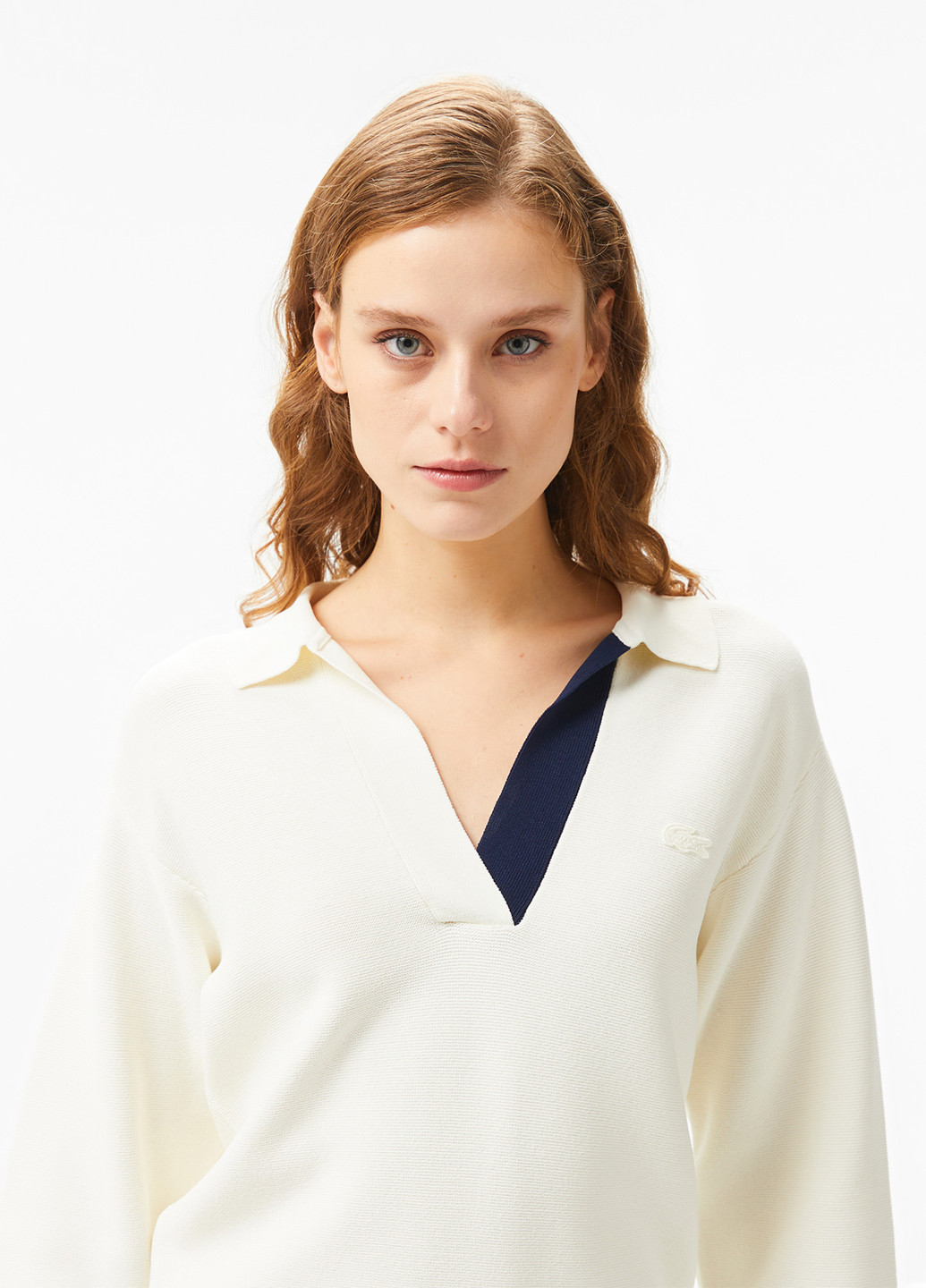 Кремовый демисезонный свитер Lacoste