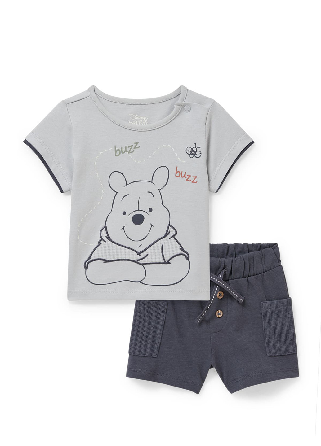 Серый летний комплект (футболка, шорты) C&A