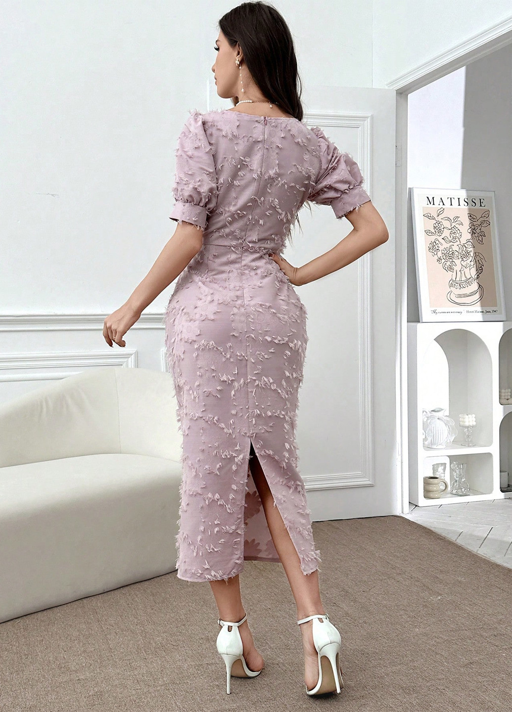 Світло-рожева кежуал сукня футляр SHEIN однотонна