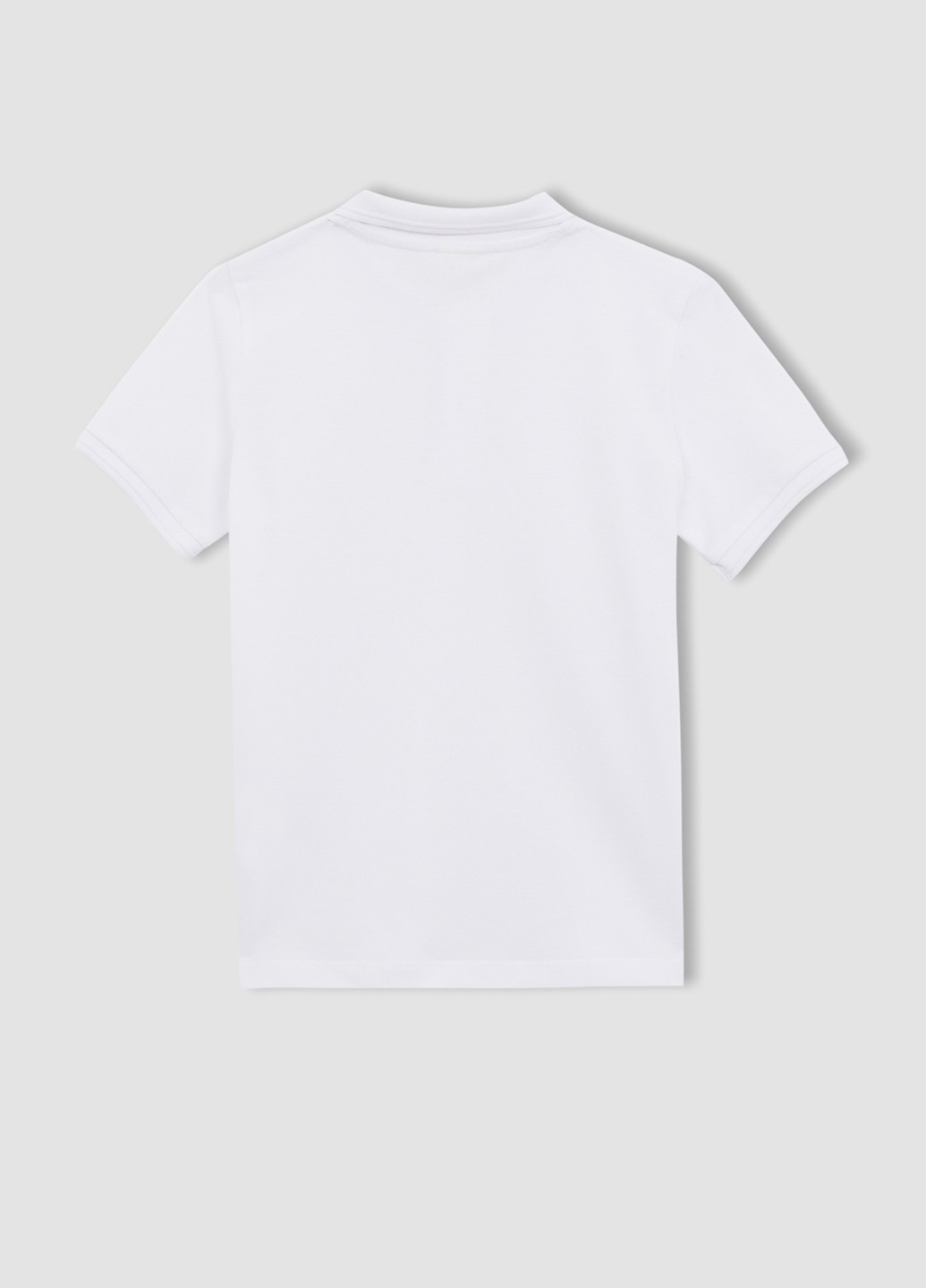 Белая детская футболка-поло для мальчика DeFacto однотонная