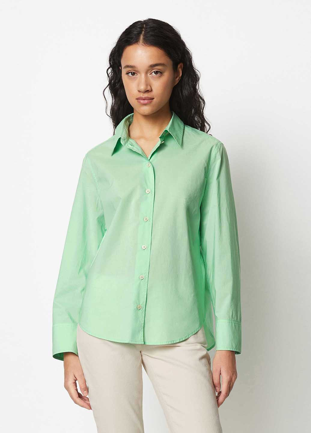 Мятная кэжуал рубашка однотонная Marc O'Polo
