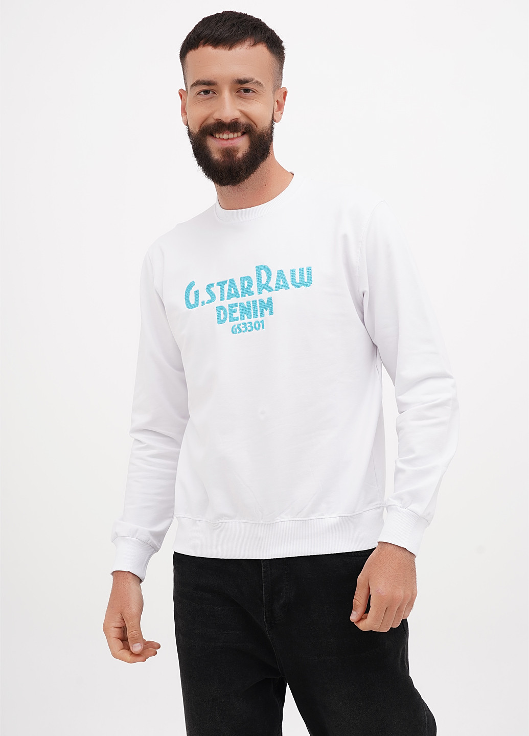 Білий світшот напис вишивка (305003748)