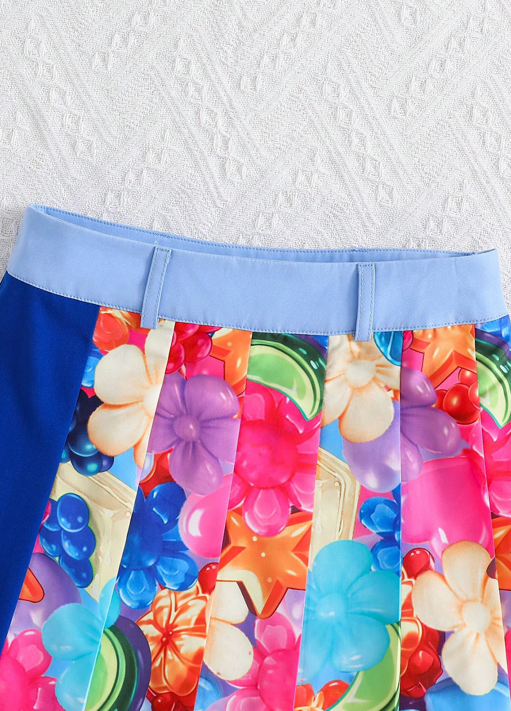 Разноцветная кэжуал с рисунком юбка SHEIN а-силуэта (трапеция)