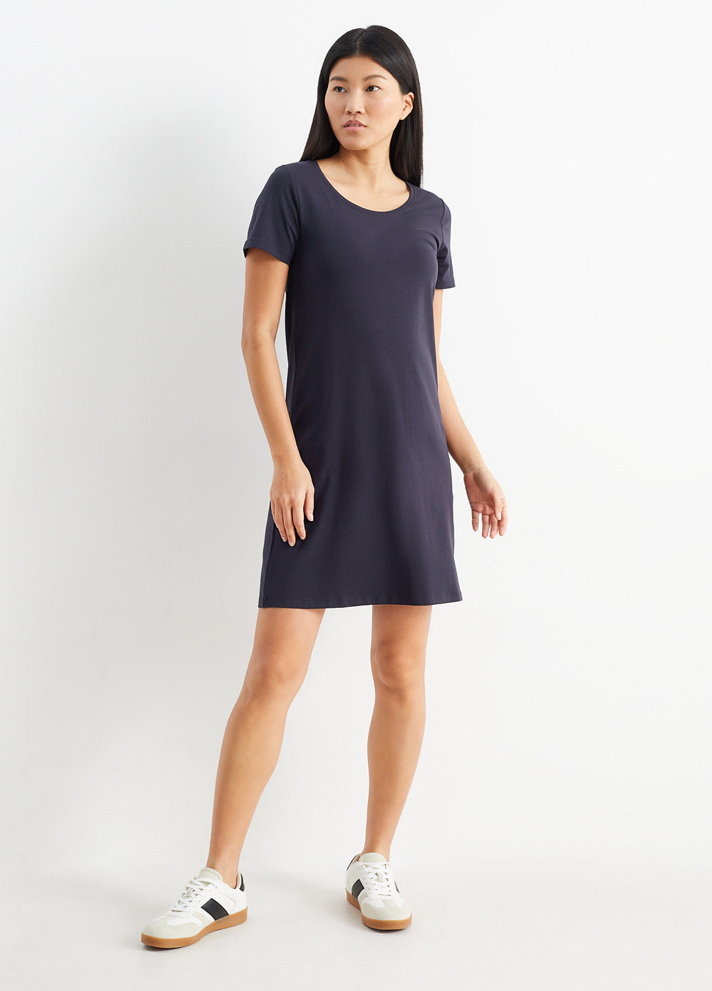 Темно-синя кежуал сукня сукня-футболка C&A однотонна
