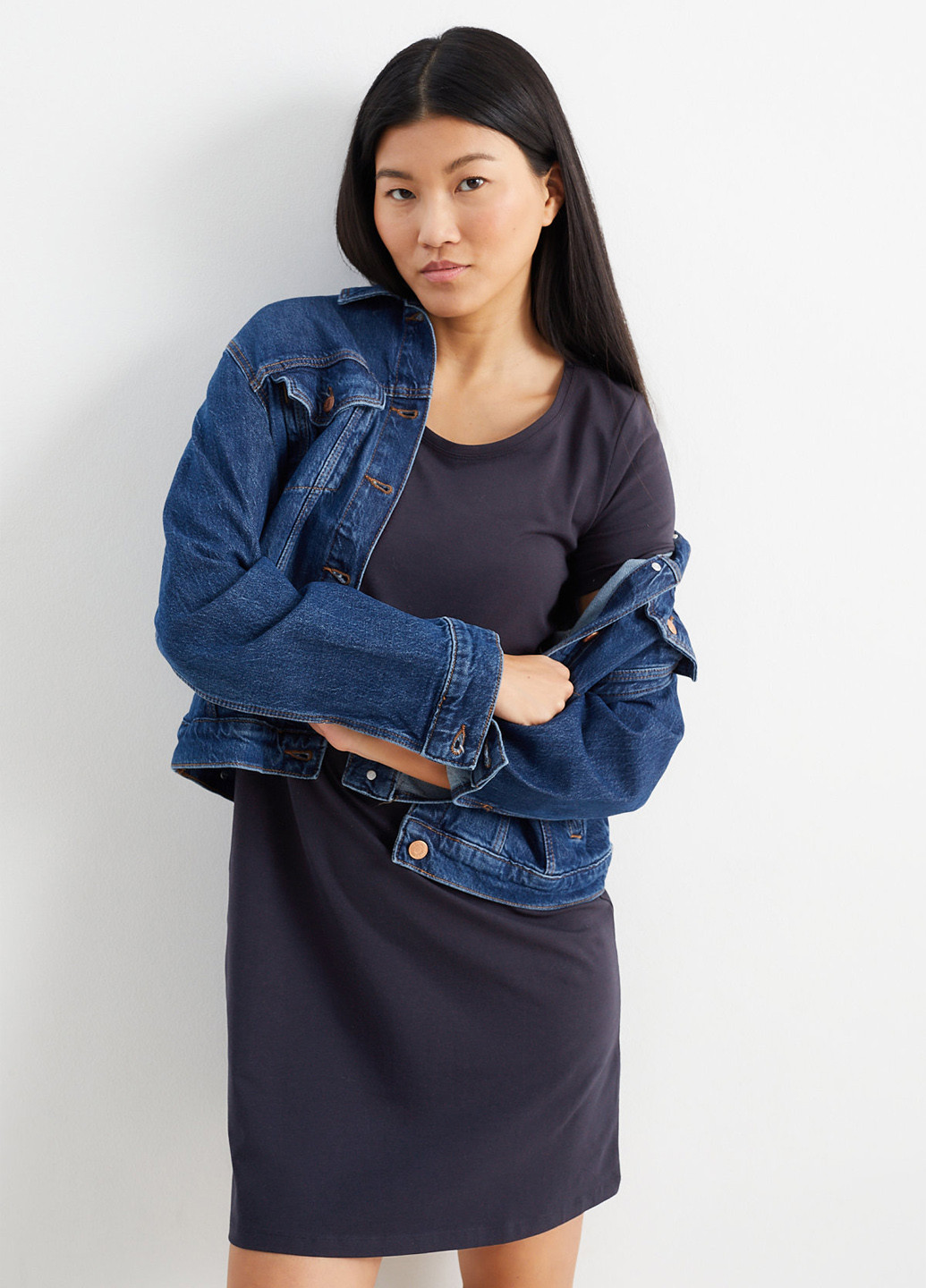 Темно-синя кежуал сукня сукня-футболка C&A однотонна