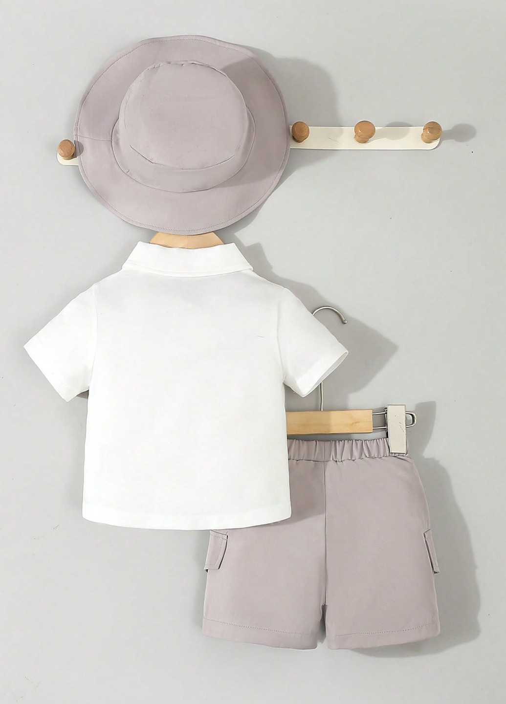 Комбинированный летний комплект (рубашка, шорты, панама) SHEIN