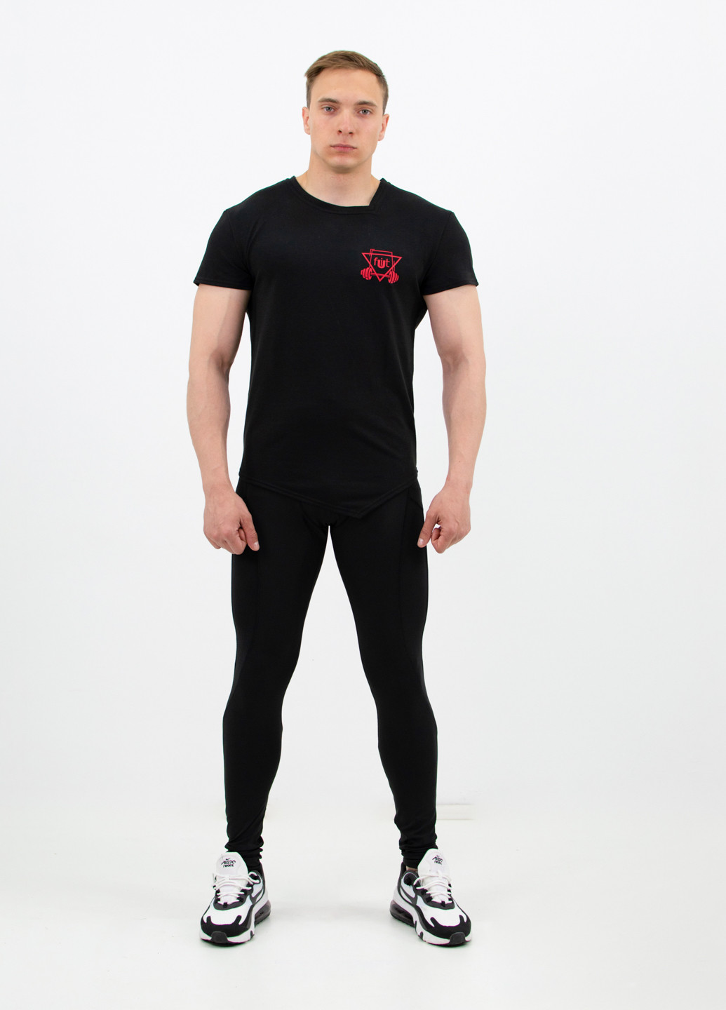 Чорна чоловіча спортивна футболка splay black FitU