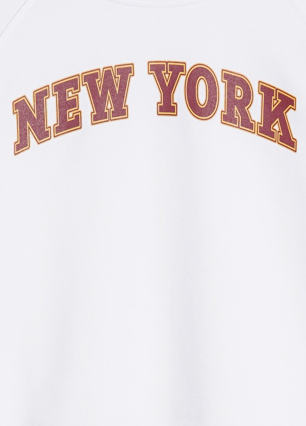 Женский свитшот, рукав реглан Нью-Йорк KASTA design - Прямой крой надпись белый кэжуал футер, хлопок - (252864685)