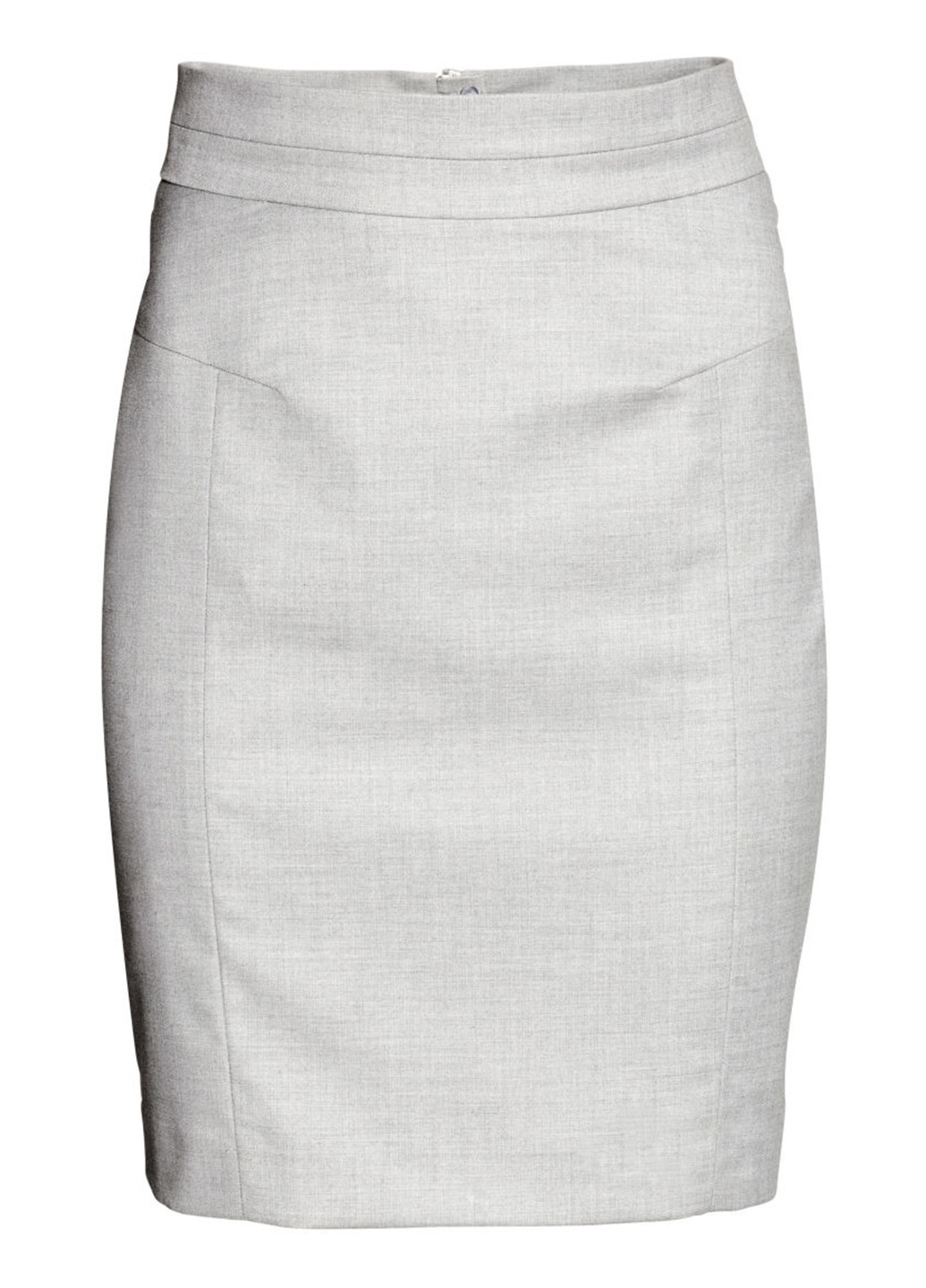 Светло-серая кэжуал меланж юбка H&M карандаш