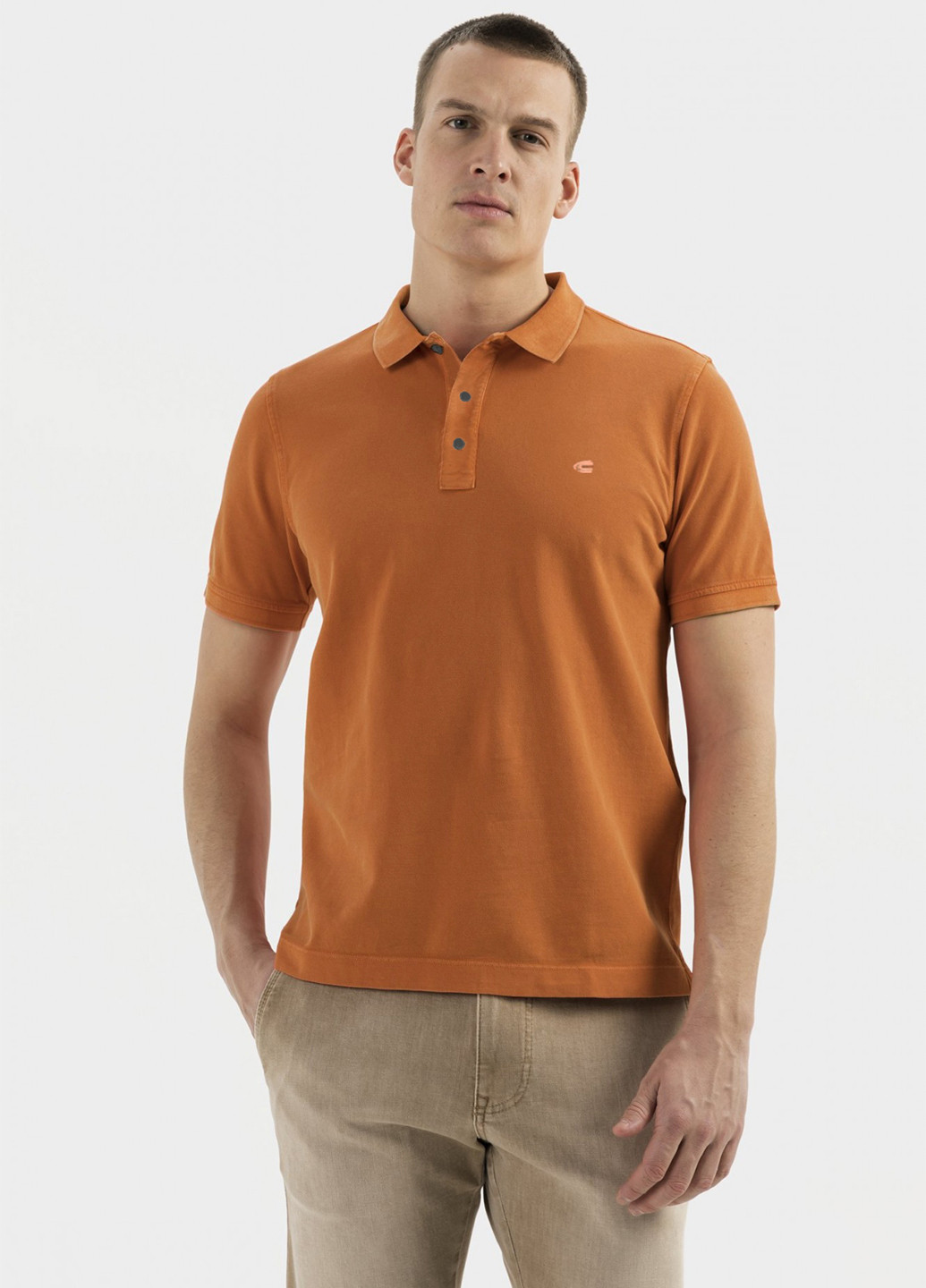 Оранжевая футболка-поло для мужчин Camel Active однотонная