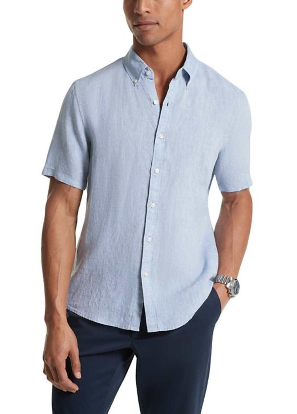 Голубой кэжуал рубашка однотонная Michael Kors