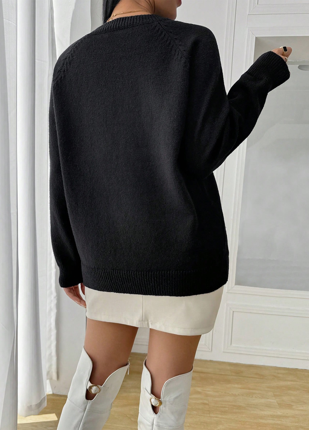 Комбинированный демисезонный джемпер джемпер SHEIN