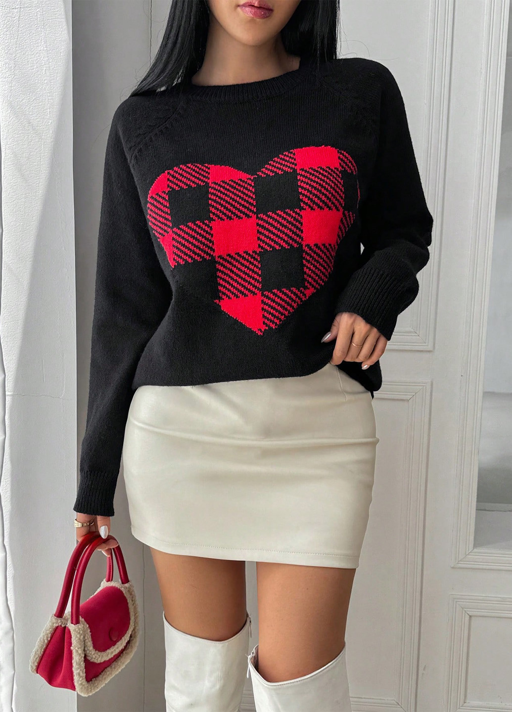 Комбинированный демисезонный джемпер джемпер SHEIN