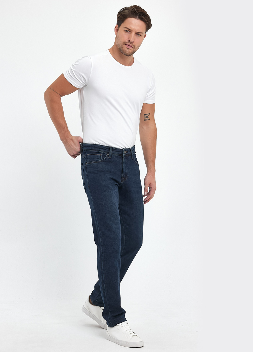 Синие демисезонные прямые джинсы Trend Collection