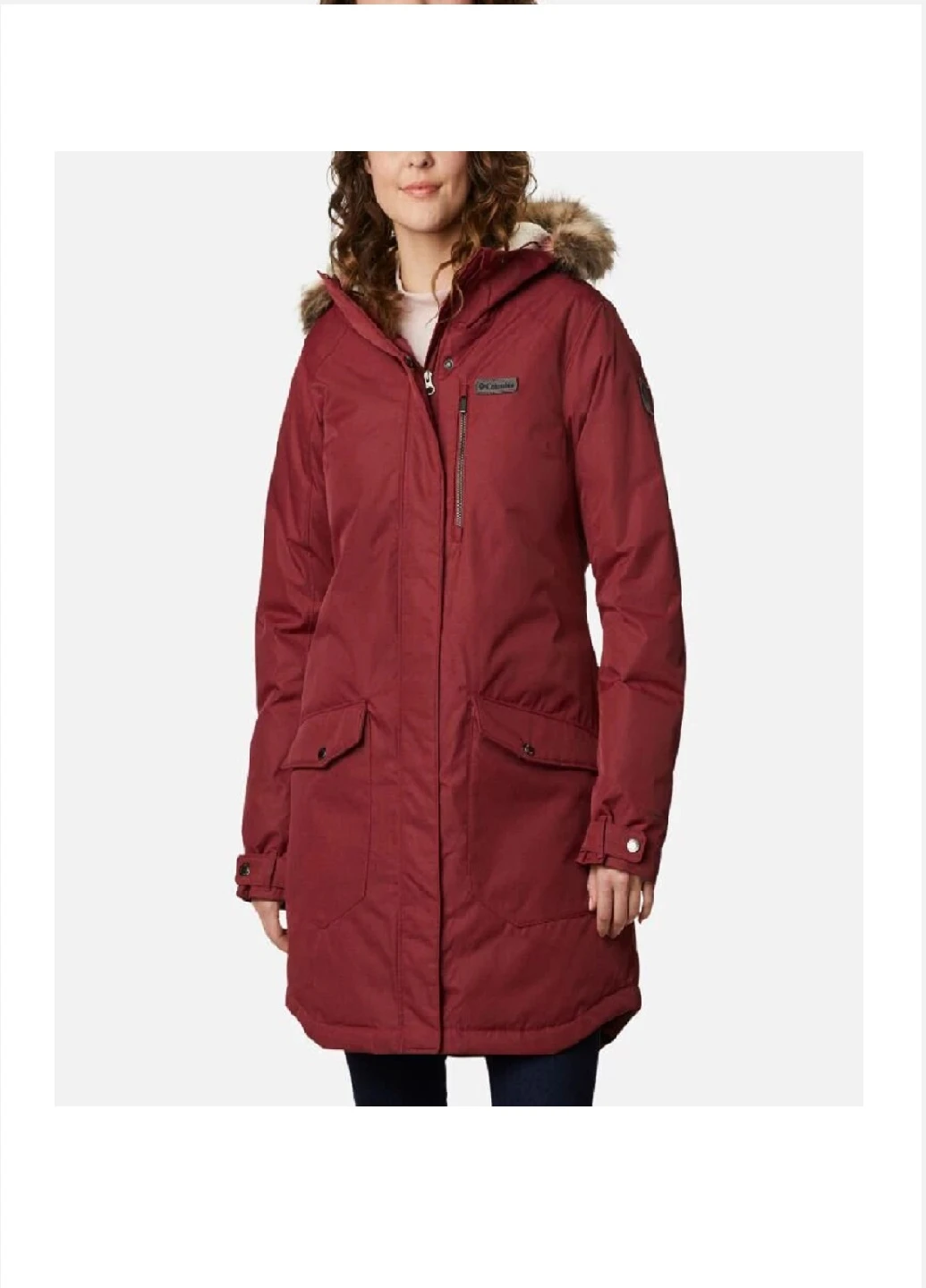 Красная зимняя куртка suttle mountain Columbia