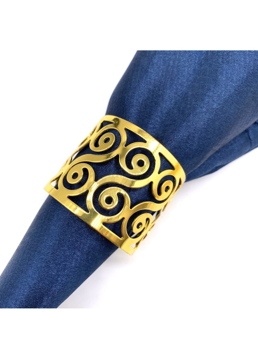 Кільце для серветок Завиток 6903 золотисте Power (254441353)