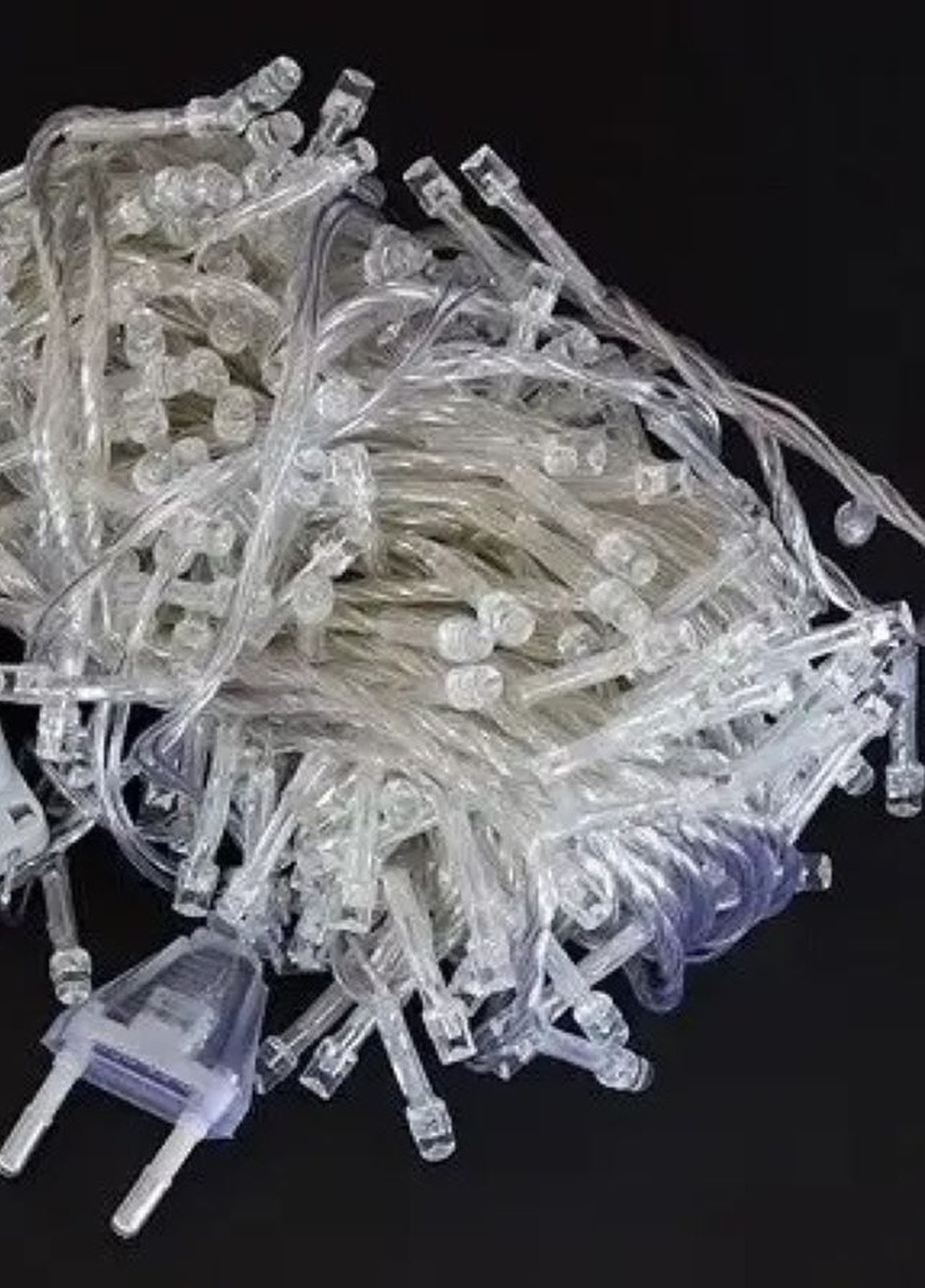 Светодиодная гирлянда на 200 прозрачный провод электрическая с контроллером белая Led (255921139)