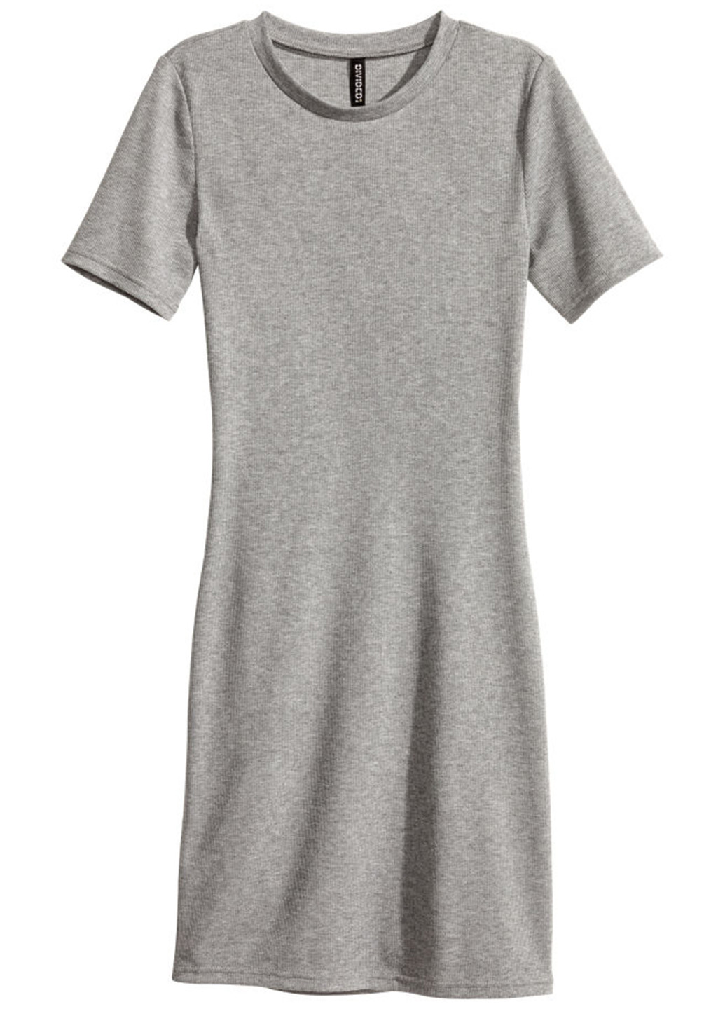 Светло-серое кэжуал платье H&M меланжевое