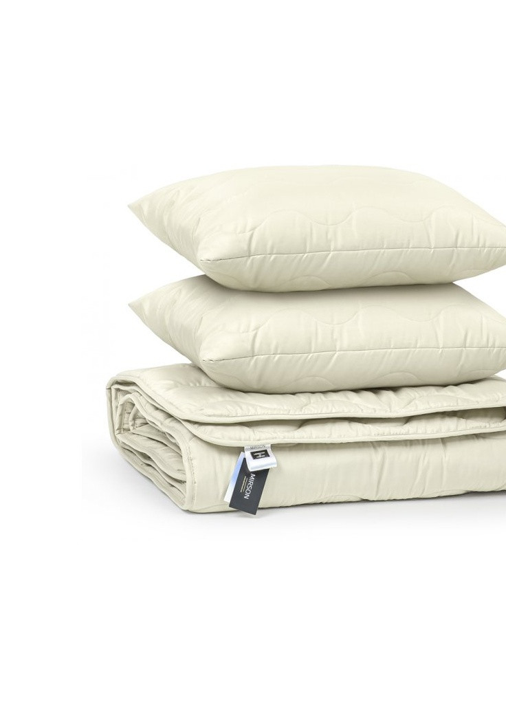 Ковдра Набір вовняний №1680 Eco Light Creamy Ковдра 172х205+ подушка (2200002656818) Mirson (254080511)