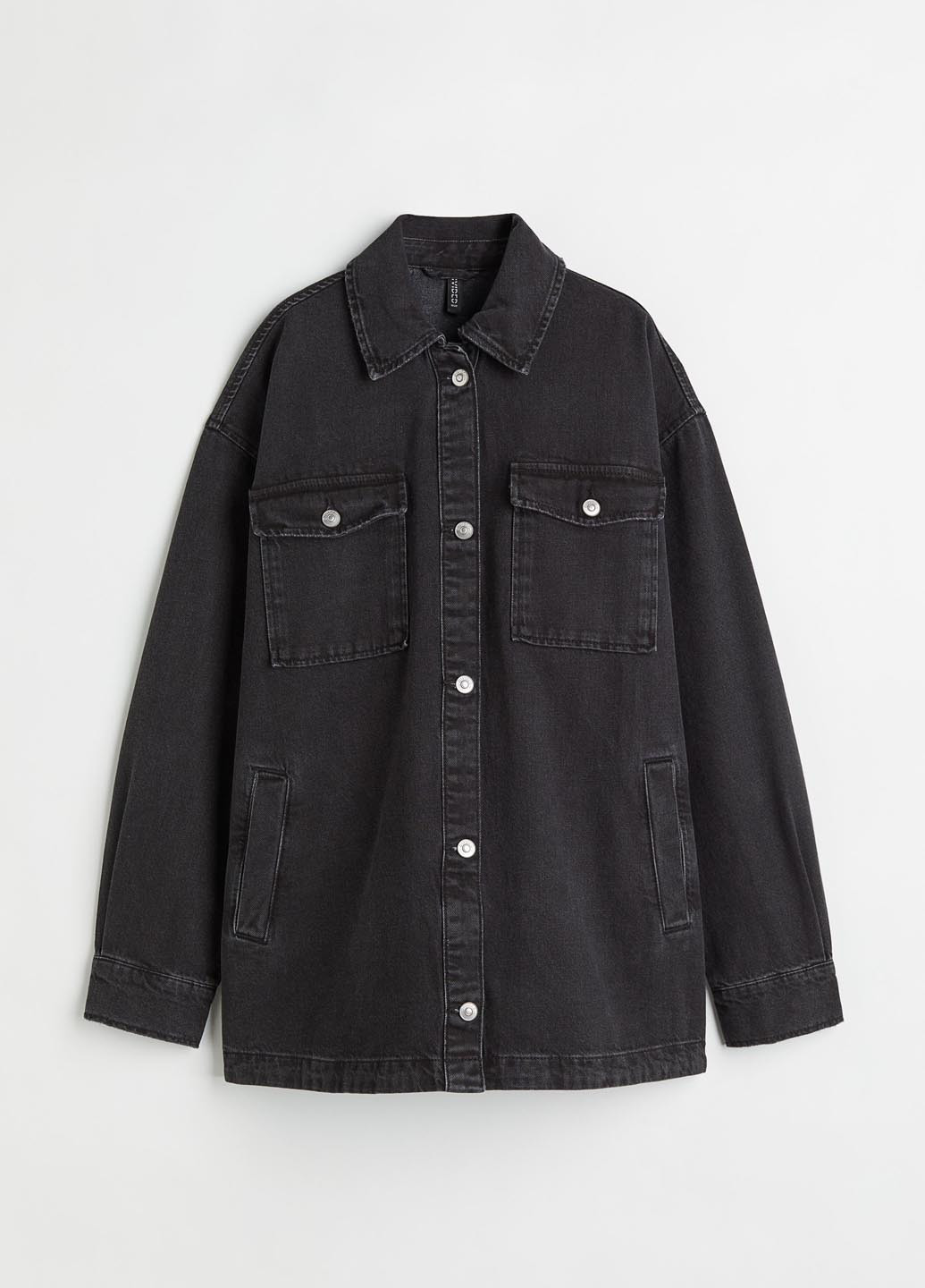 Черная джинсовая, кэжуал рубашка варенка H&M