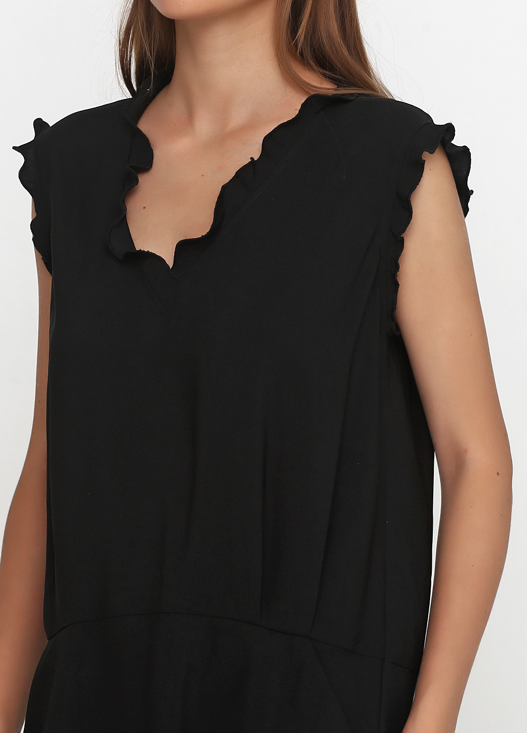 Черное кэжуал платье а-силуэт Pieszak однотонное