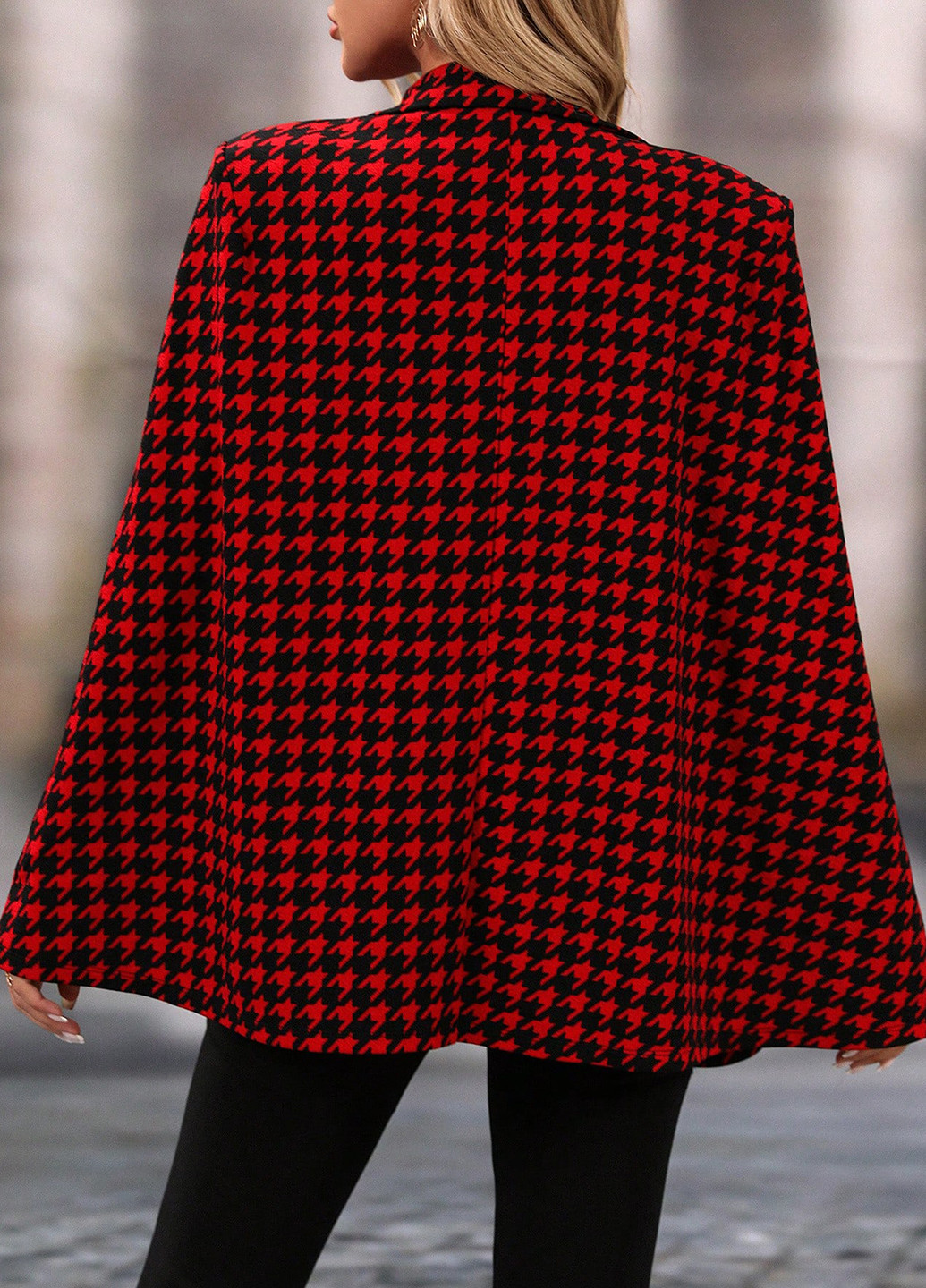 Цветной женский жакет SHEIN с узором пье-де-пуль «гусиная лапка» - демисезонный