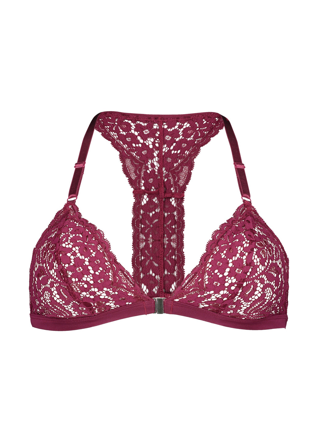 Бордовый бралетт бюстгальтер Hunkemoller без косточек полиамид, кружево