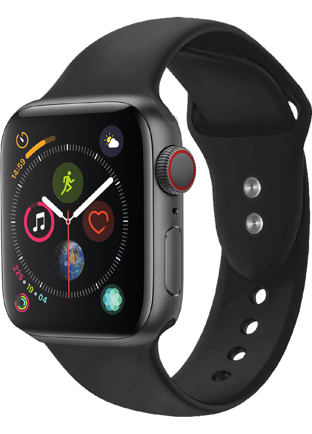 Силиконовый ремешок Oryx-42ML для Apple Watch 42-44 мм 1/2/3/4/5/6/SE Promate oryx-42ml.black (216034117)
