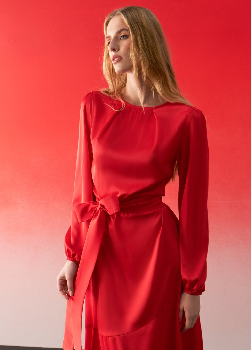 Красное кэжуал, вечернее платье Gepur однотонное