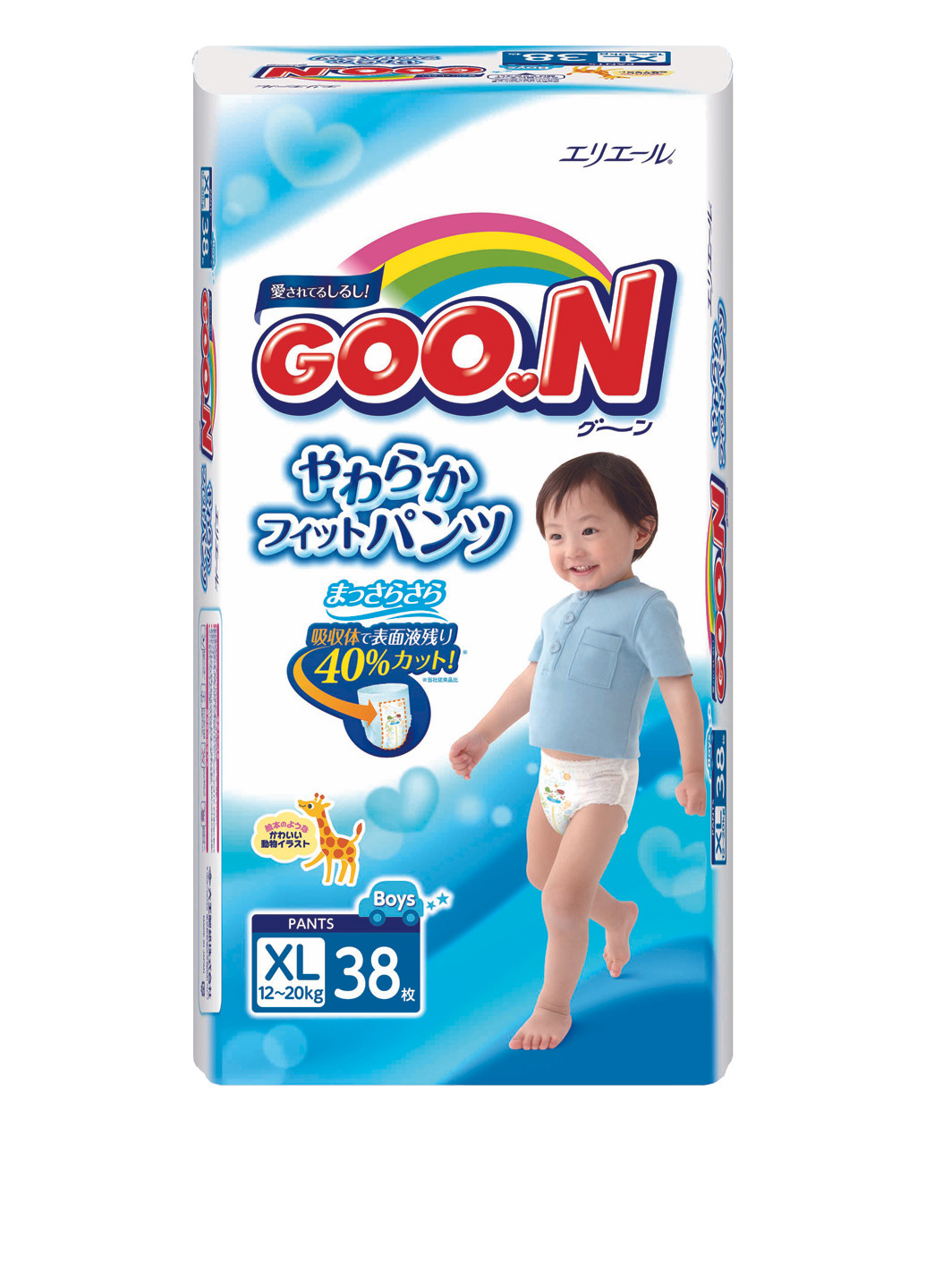 Трусики-підгузники для хлопчиків 12-20 кг (розмір Big (XL), 38 шт) Goo.N (16989202)