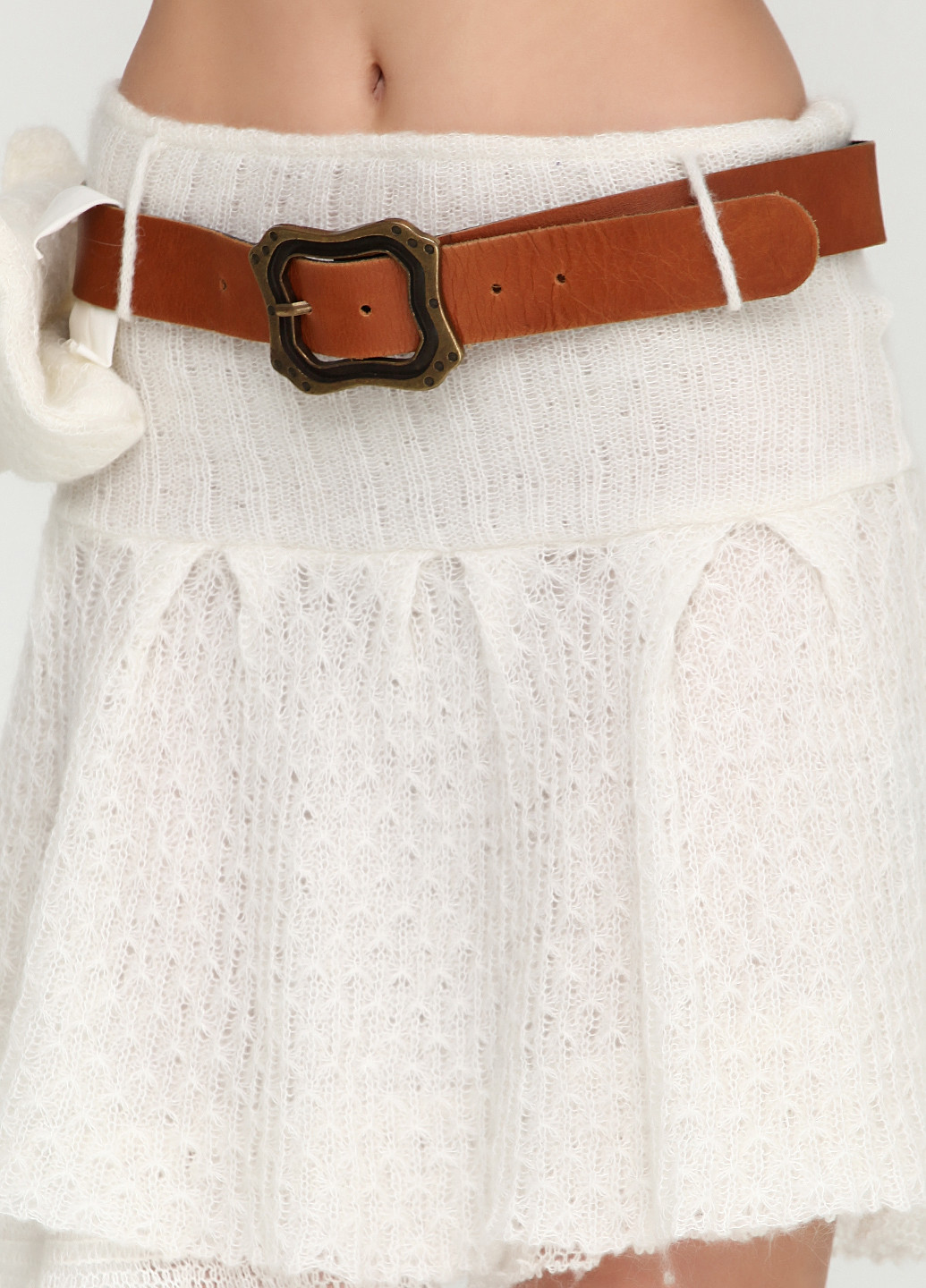 Молочная кэжуал однотонная юбка Rinascimento мини
