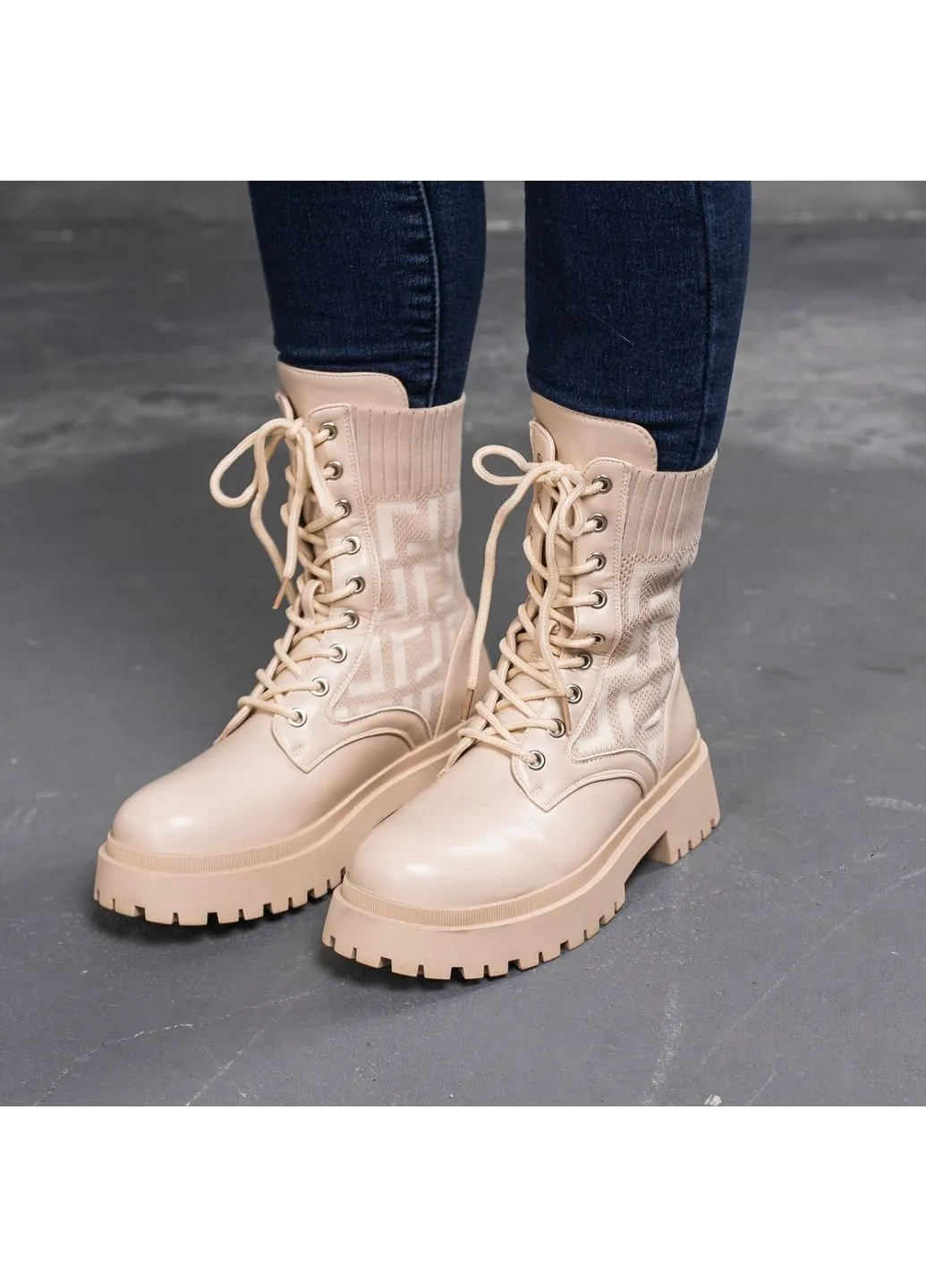 Черевики жіночі Horseshoe 3367 39 25 см Бежевий Fashion (253791891)