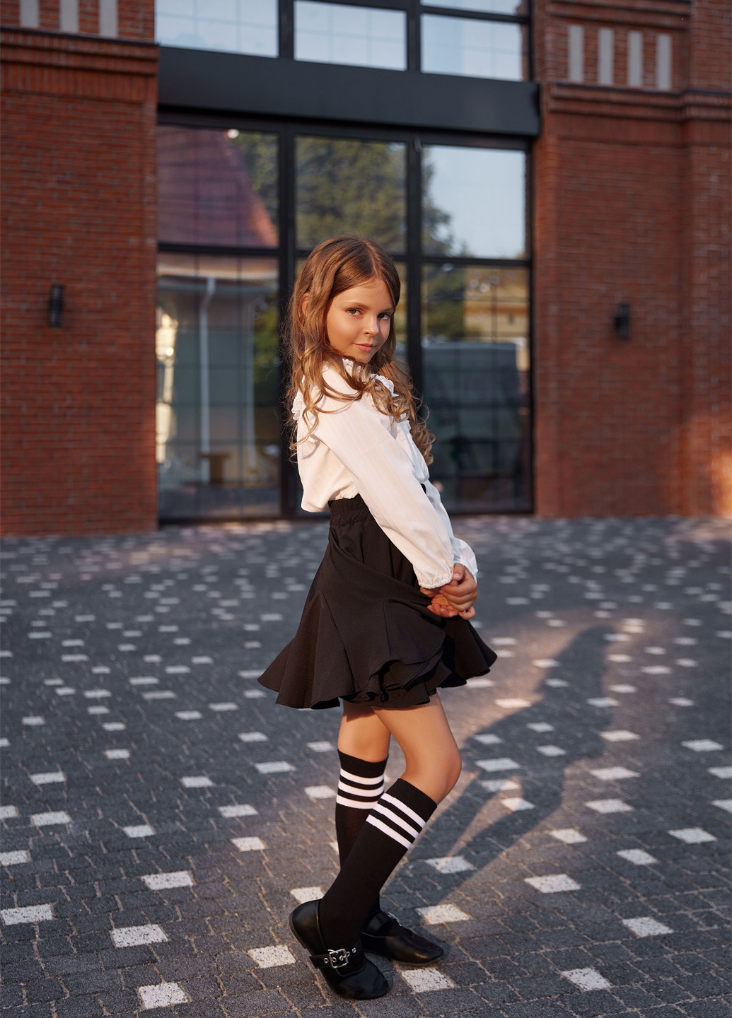 Дитячі гольфи чорні з білими смужками Mo Ko Ko Socks (253853679)