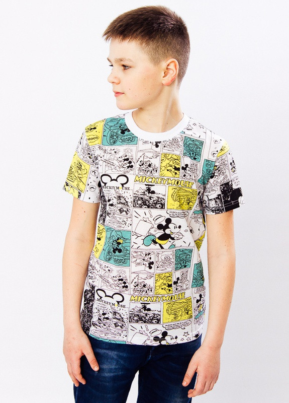 Белая летняя футболка для мальчика (подростковая) акула Носи своє