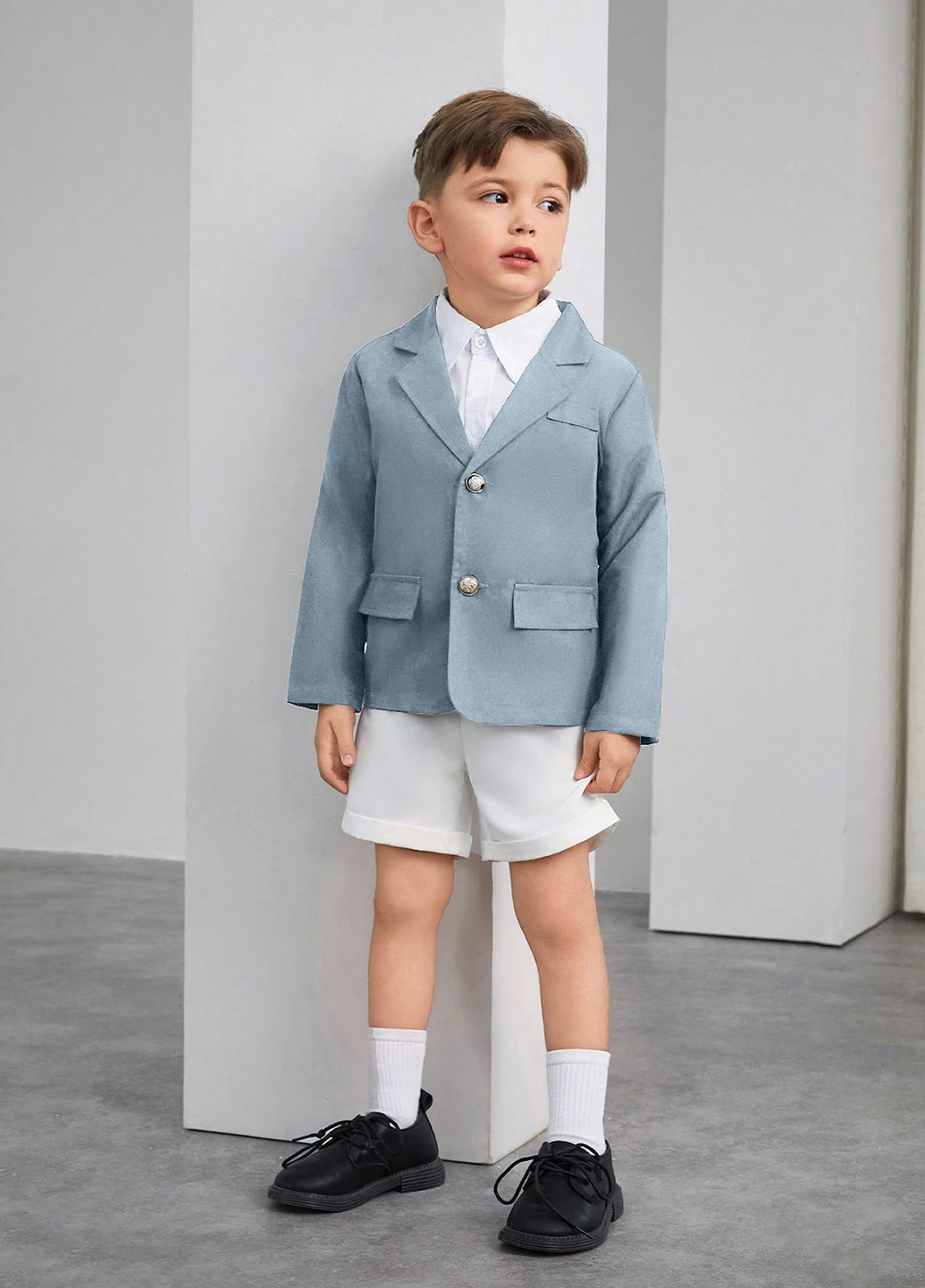 Комбінований літній костюм (піджак, шорти) з шортами SHEIN