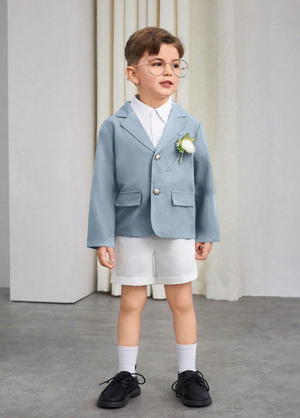 Комбінований літній костюм (піджак, шорти) з шортами SHEIN